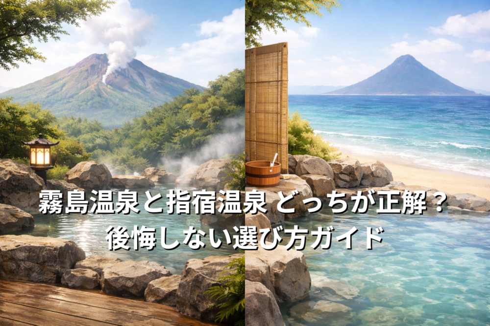 霧島温泉と指宿温泉の比較イメージ
