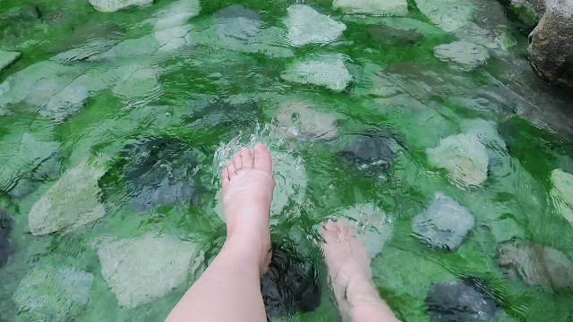 草津温泉　あし湯