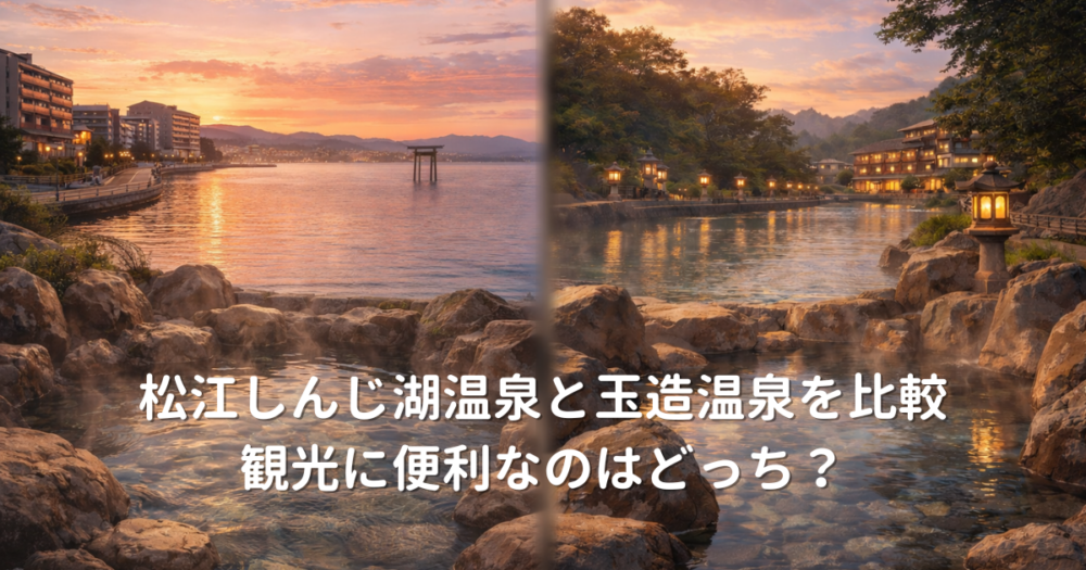 松江しんじ湖温泉と玉造温泉を比較するイメージ