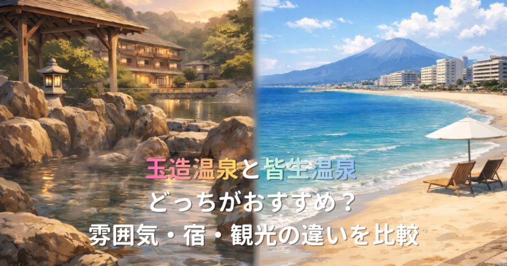 玉造温泉と皆生温泉を比較するイメージ