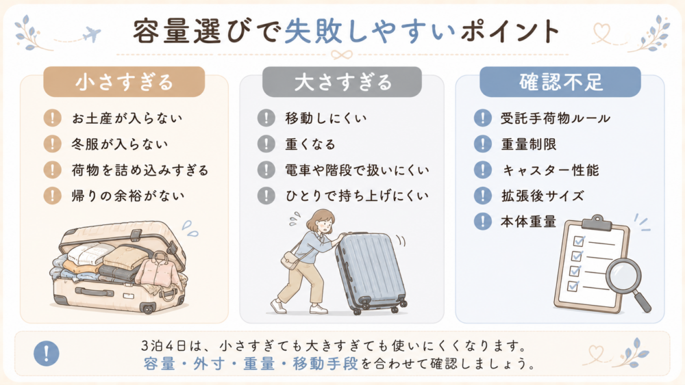 容量選びで失敗しやすいポイント