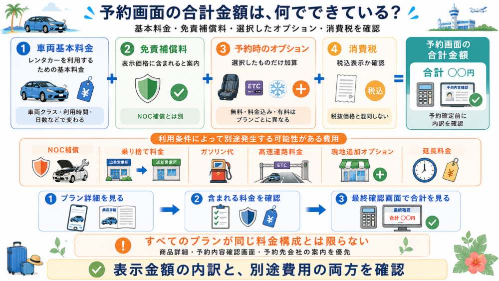 予約画面に表示される料金の構成図