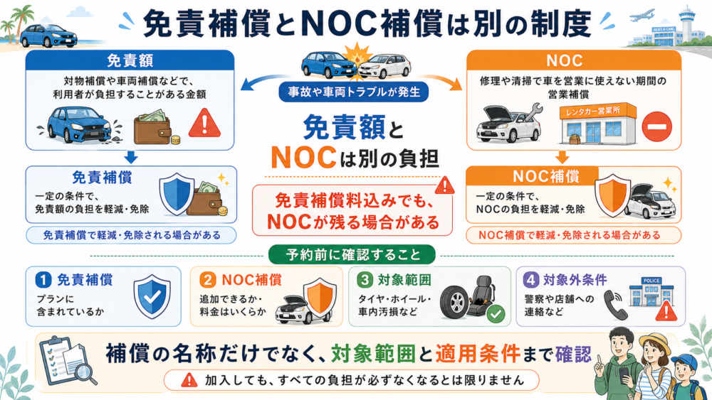 免責額・免責補償・NOC・NOC補償の違い