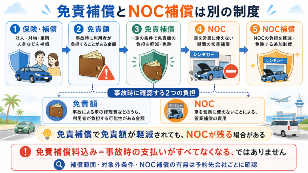 保険・免責額・免責補償・NOC・NOC補償の違い